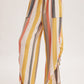 Coral & Olive Stripe Rouched Pants