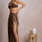 Brown Linen Pant with Beaded Belt