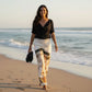 La Dolce Vita White Silk Pants