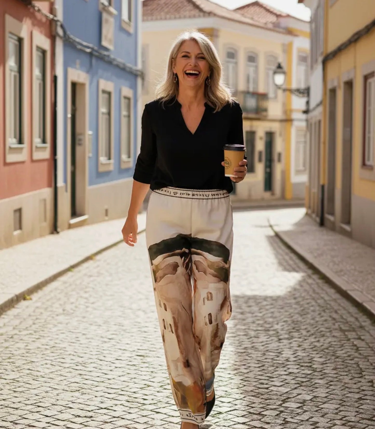 La Dolce Vita White Silk Pants