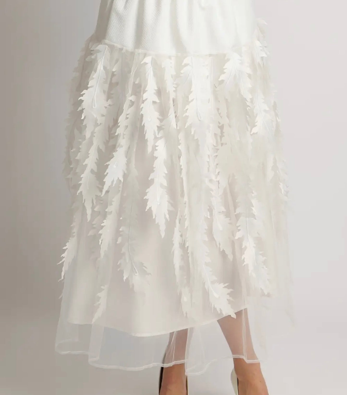 White Skirt with Leaf Detail
