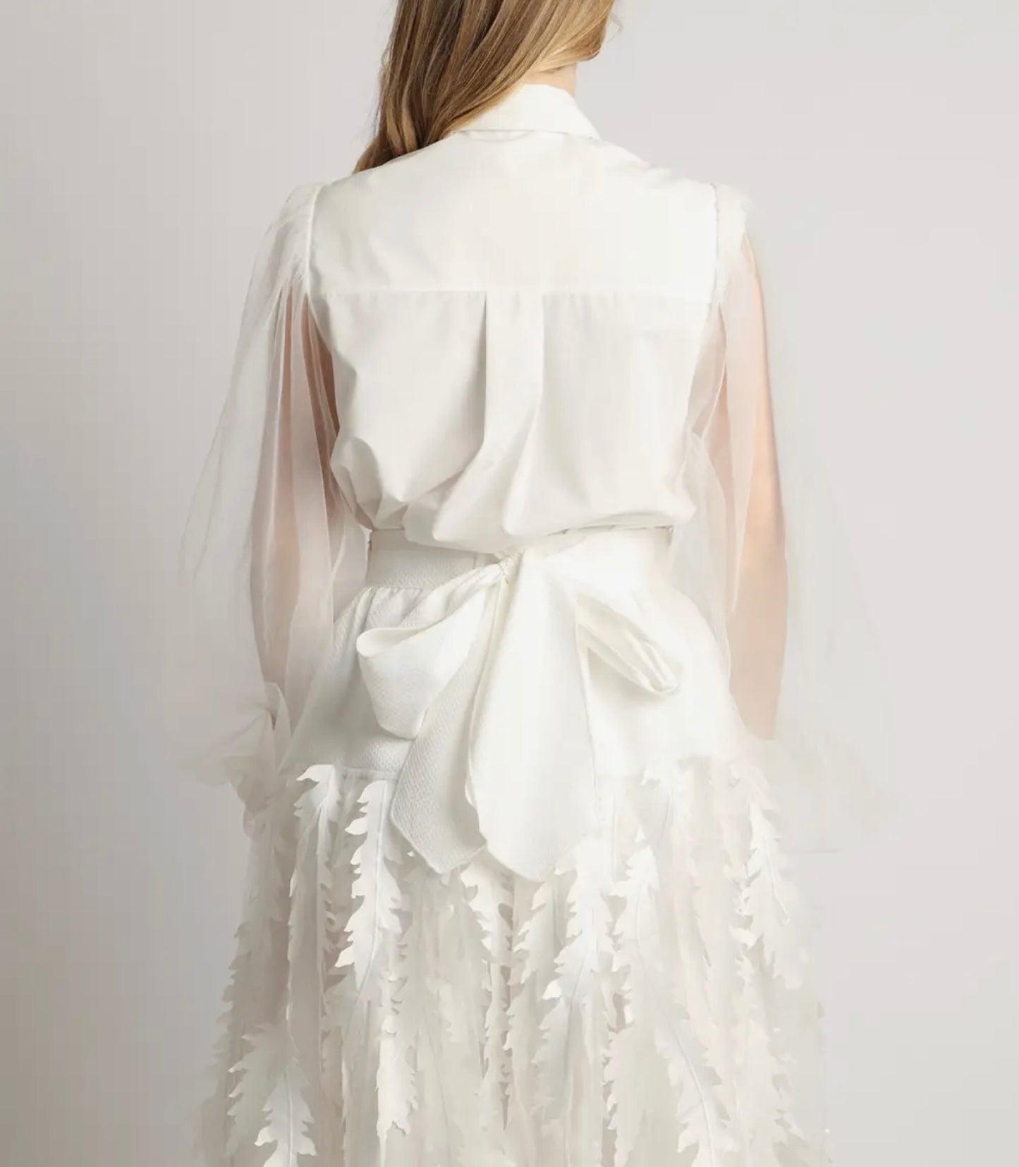 White Skirt with Leaf Detail
