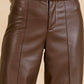 Brown Faux Leather Pants