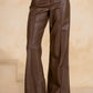 Brown Faux Leather Pants