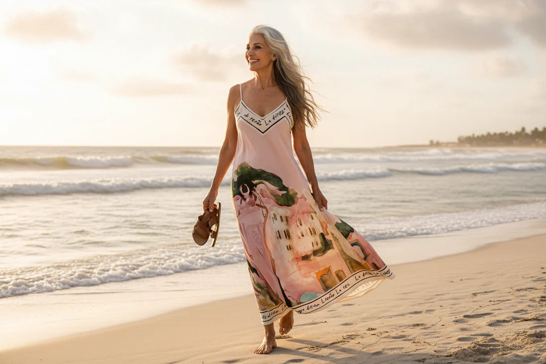 La Dolce Vita Silk Spaghetti Strap Dress