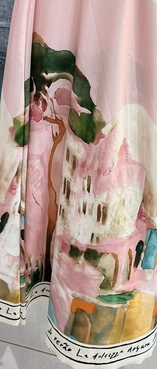 La Dolce Vita Silk Spaghetti Strap Dress