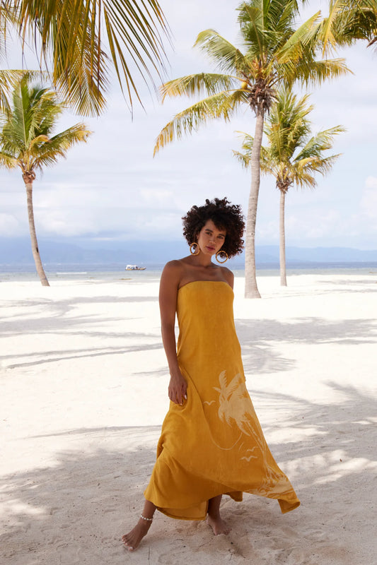 Mustard Terry Maxi Dress