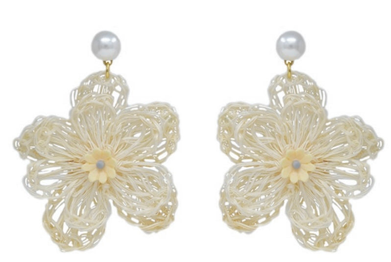 Floral Raffia Earrings