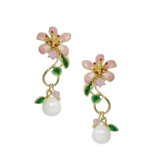 Enamel Floral Earrings