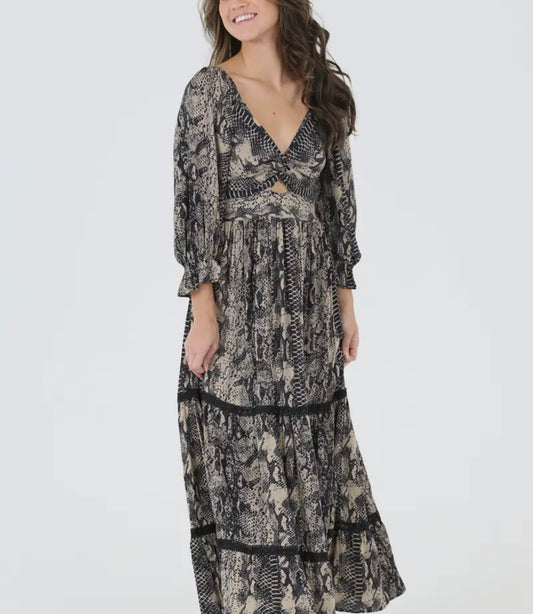 Snake Print Maxi Dress