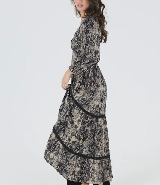 Snake Print Maxi Dress