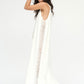 White Linen Dress with Aztec Print