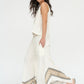 White Wide Leg Pants with Abstract Design