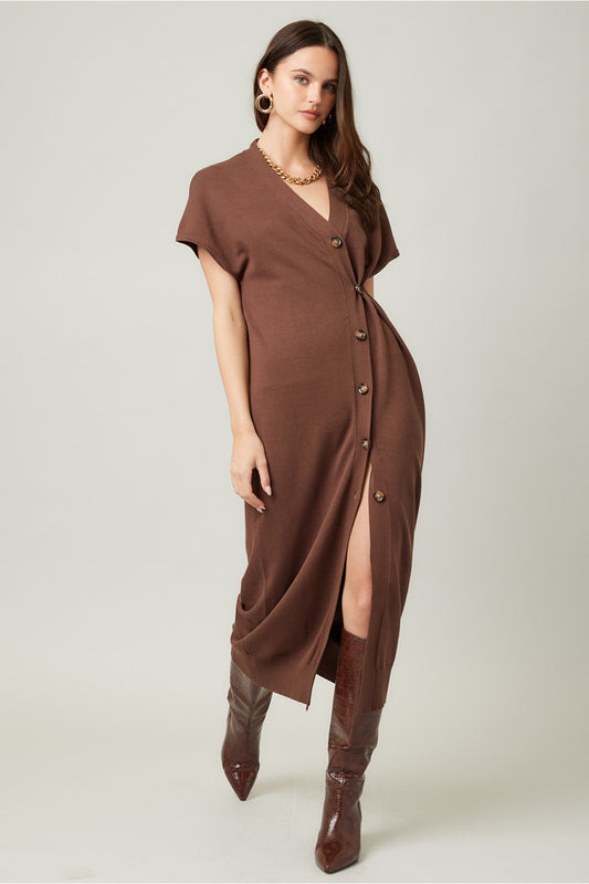 Brown Button Up Dress/Cardigan