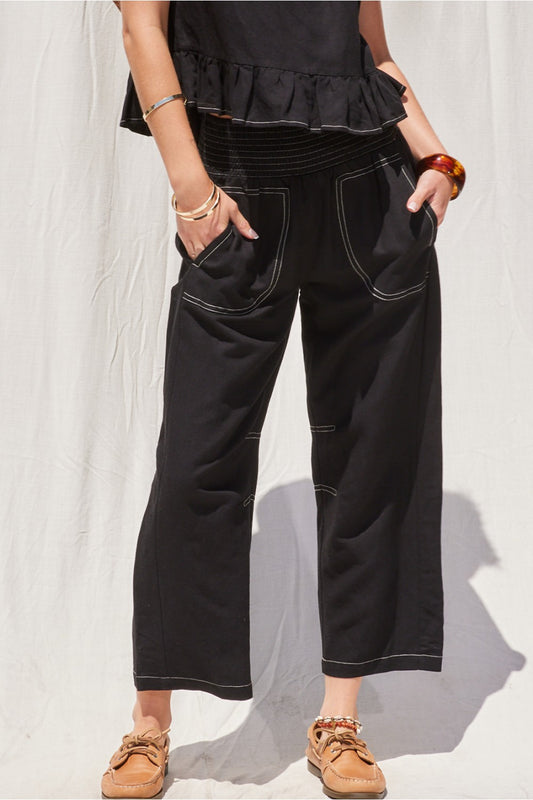 Black Pants With White Stitching