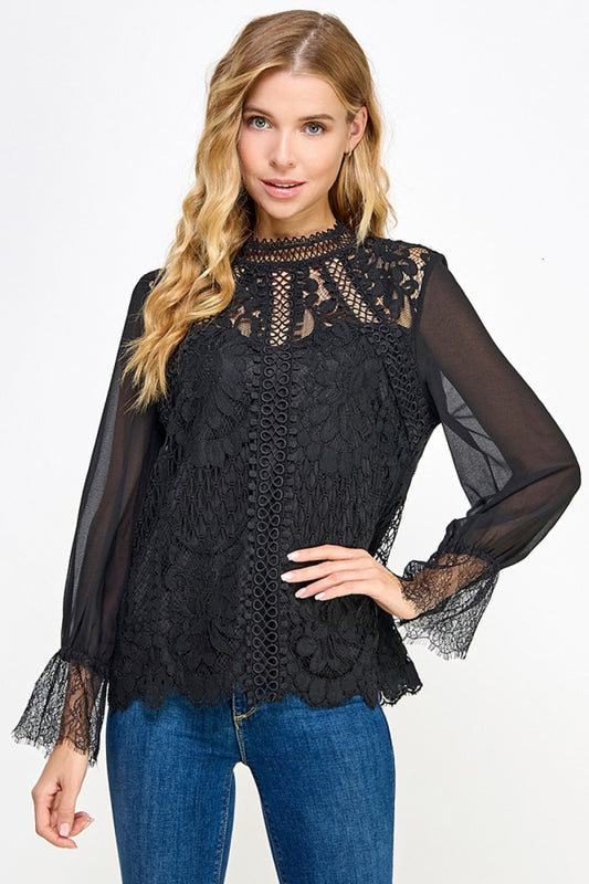 Black Lace Blouse