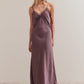 Lilac Silky & Lace Slip Dress