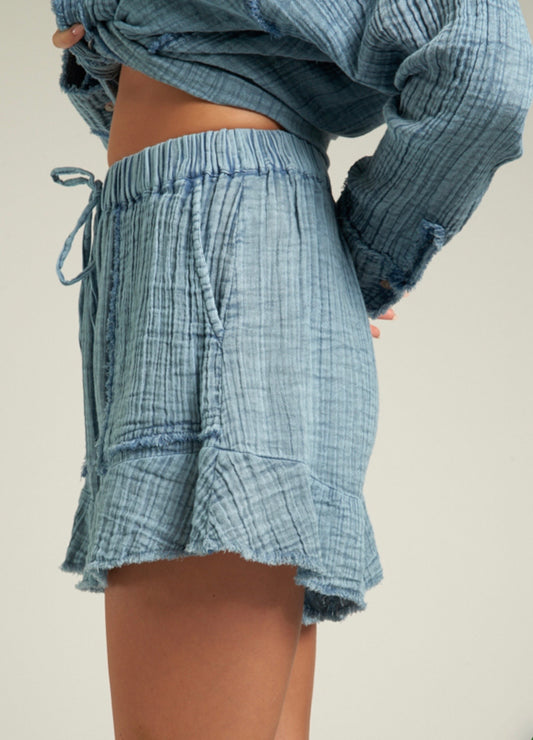Blue Gauze Shorts