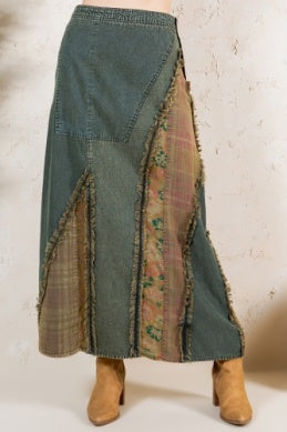 Boho Denim Skirt