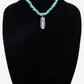 Stone Feather Pendant Necklace