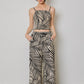 Fern Print Black & White Wide Leg Pant