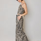 Fern Print Black & White Wide Leg Pant