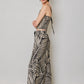 Fern Print Black & White Wide Leg Pant