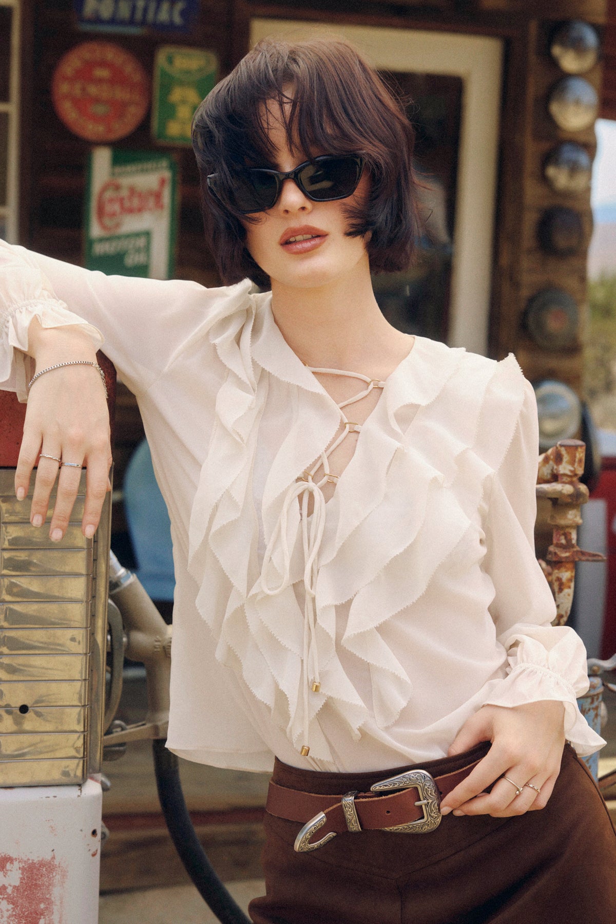Ecru Frilly Blouse