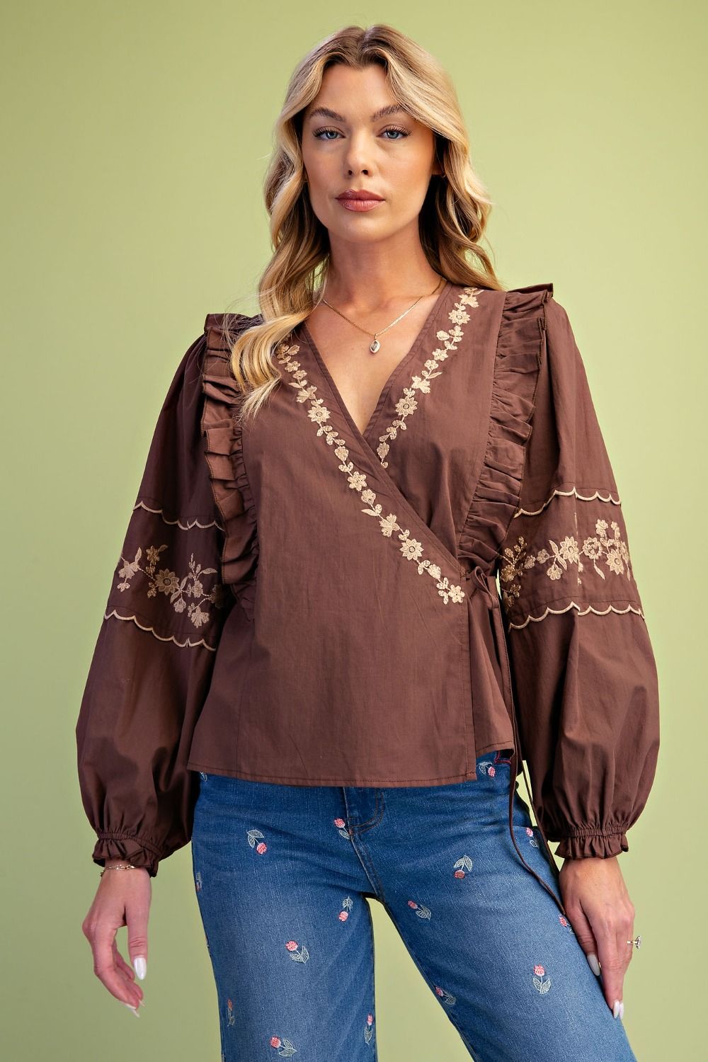 Brown & Cream Wrap Shirt