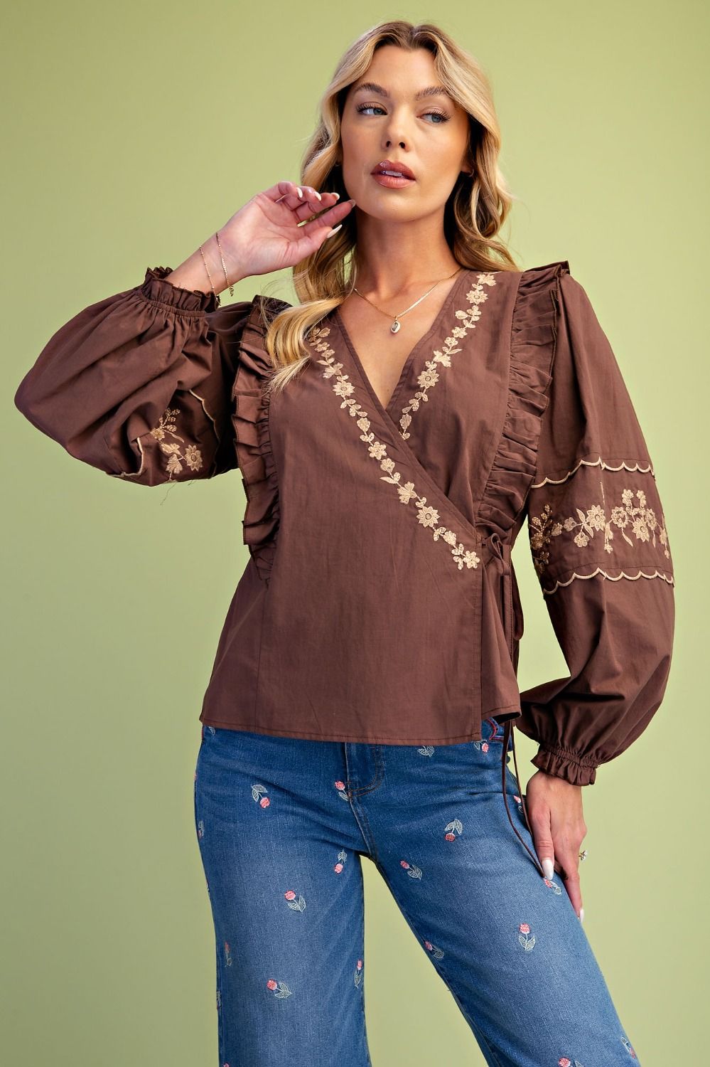 Brown & Cream Wrap Shirt