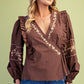 Brown & Cream Wrap Shirt