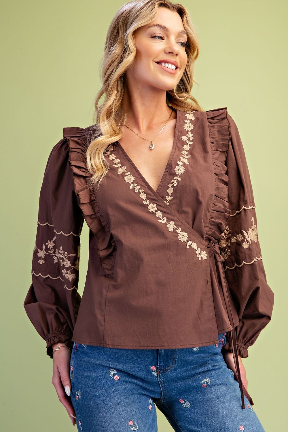 Brown & Cream Wrap Shirt