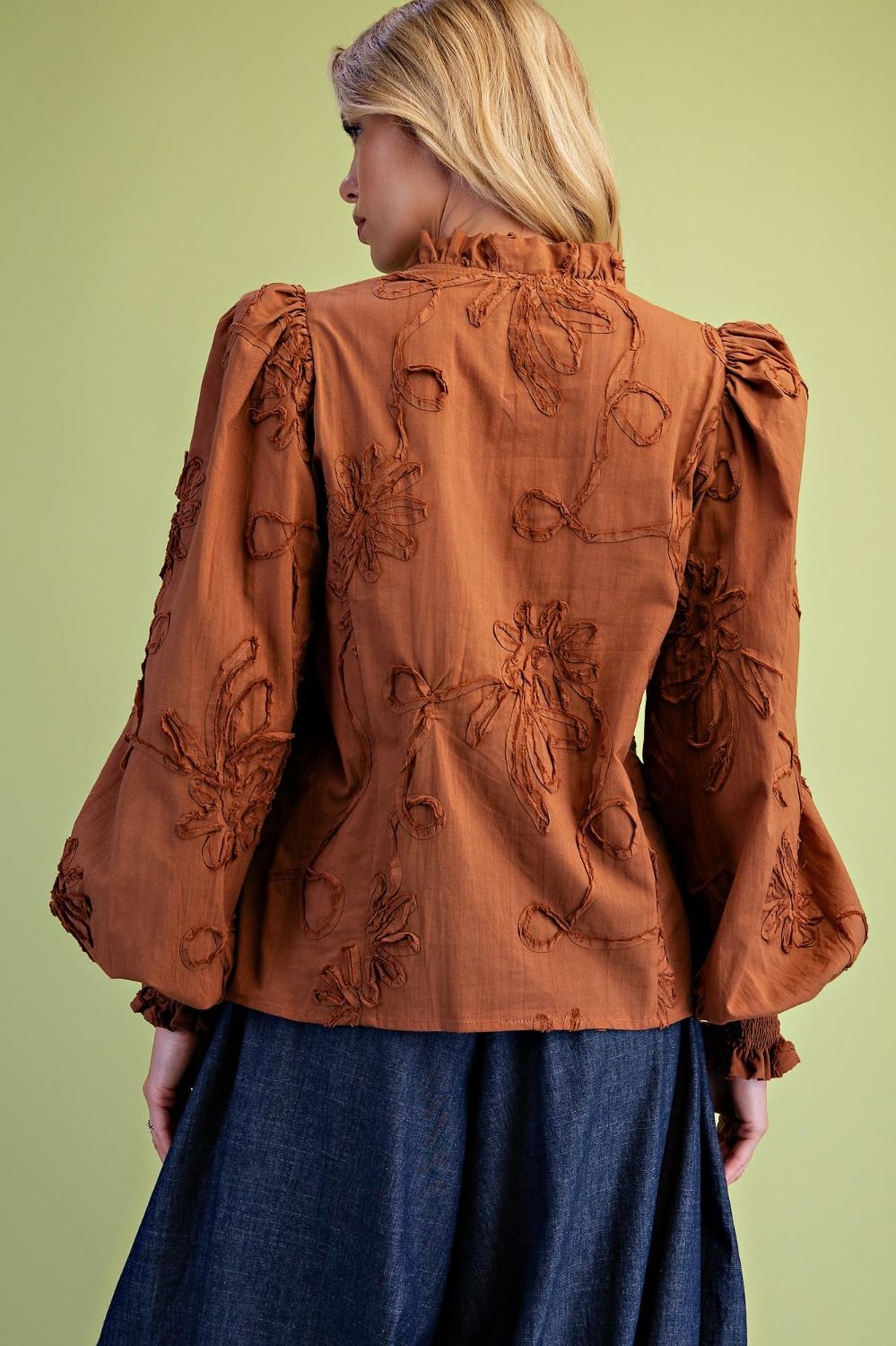 Rust Embellished Shirt