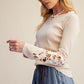 Natural Top With Cut Out Sleeves