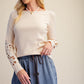 Natural Top With Cut Out Sleeves