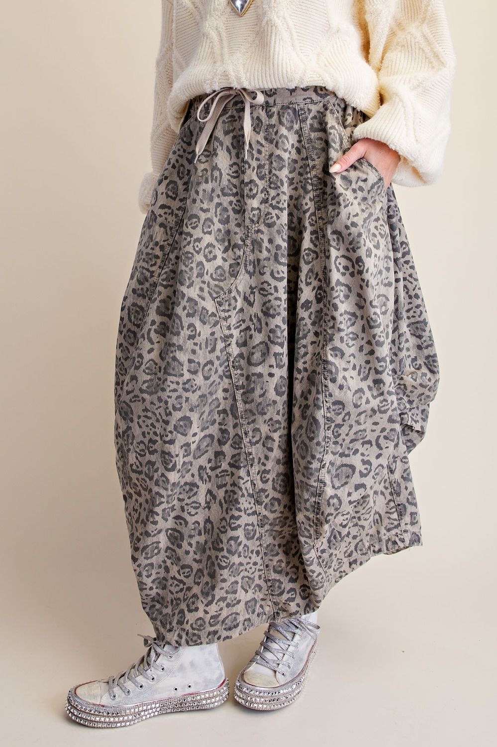 Animal Print Barrel Skirt