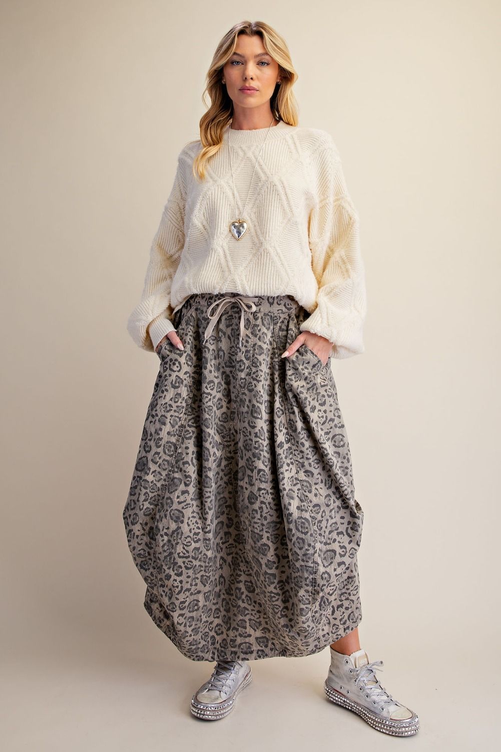 Animal Print Barrel Skirt
