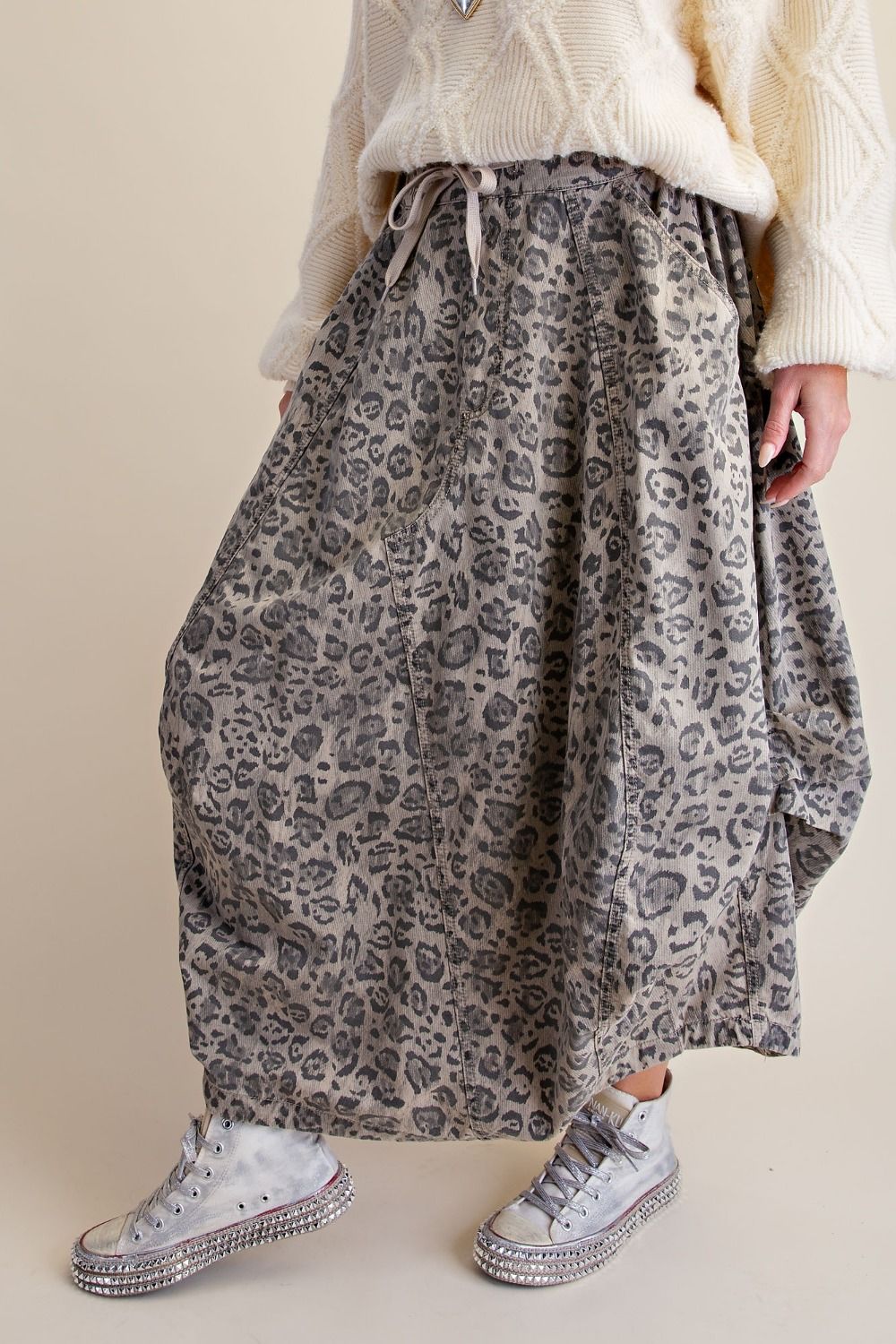Animal Print Barrel Skirt