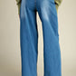 Washed Stretch Wide Leg Jeans