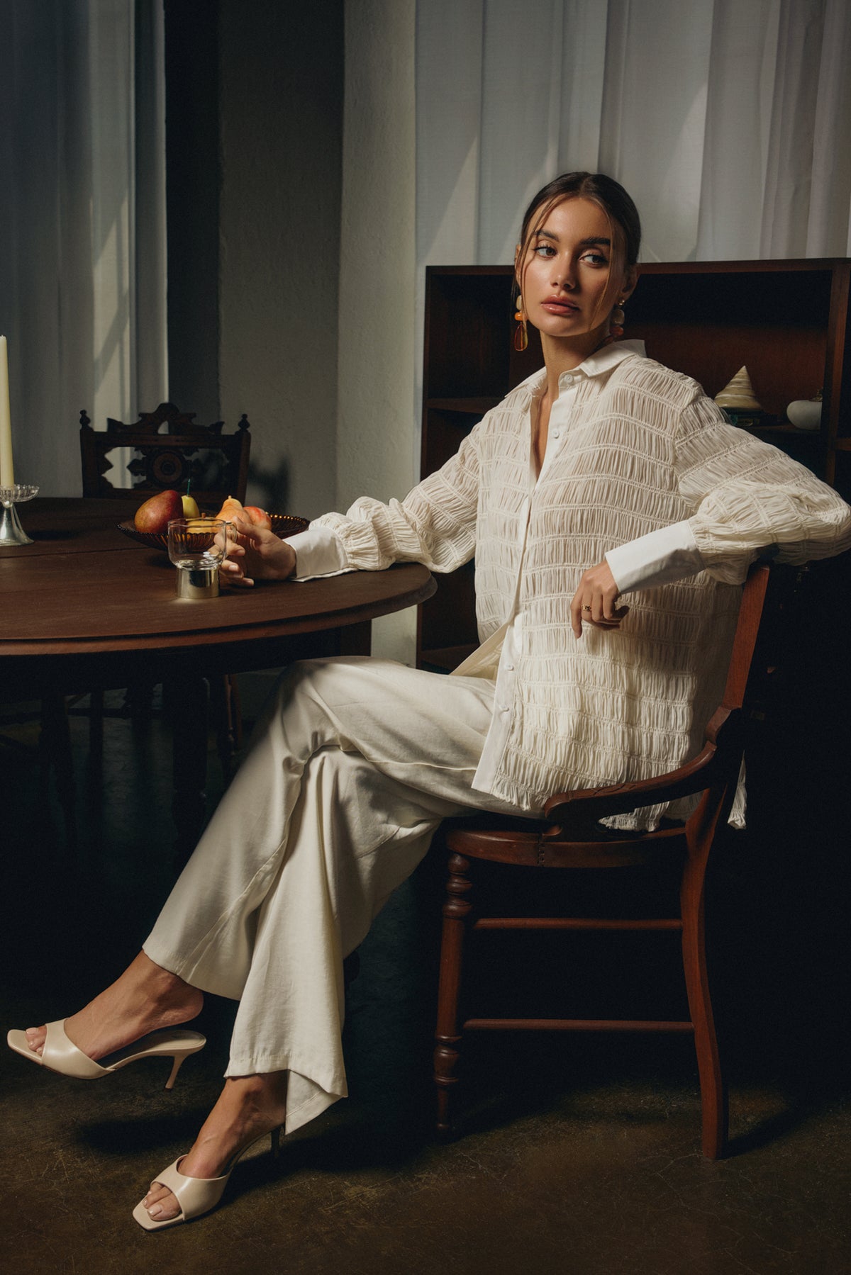 Cream Textured Shirt
