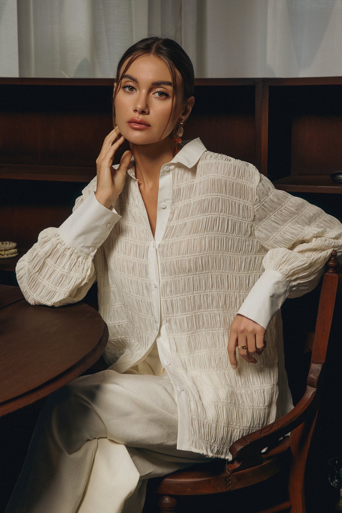 Cream Textured Shirt