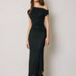 Black Lace Assymetrical Midi Skirt