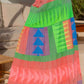 Colorful Green Ikat Maxi Skirt