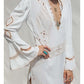 White & Beige Kaftan Dress