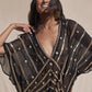 Black  Kaftan With Sequin & Stud Detail