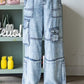 Wide Leg Cargo Denim Pants