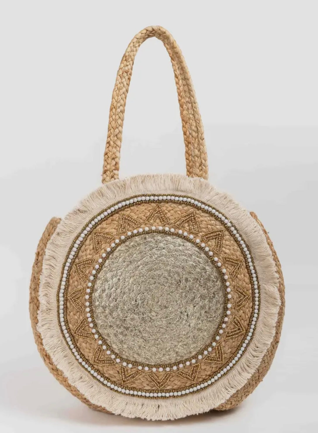 Gold Raffia Bag