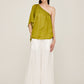 Green Silk One Shoulder Top