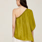 Green Silk One Shoulder Top