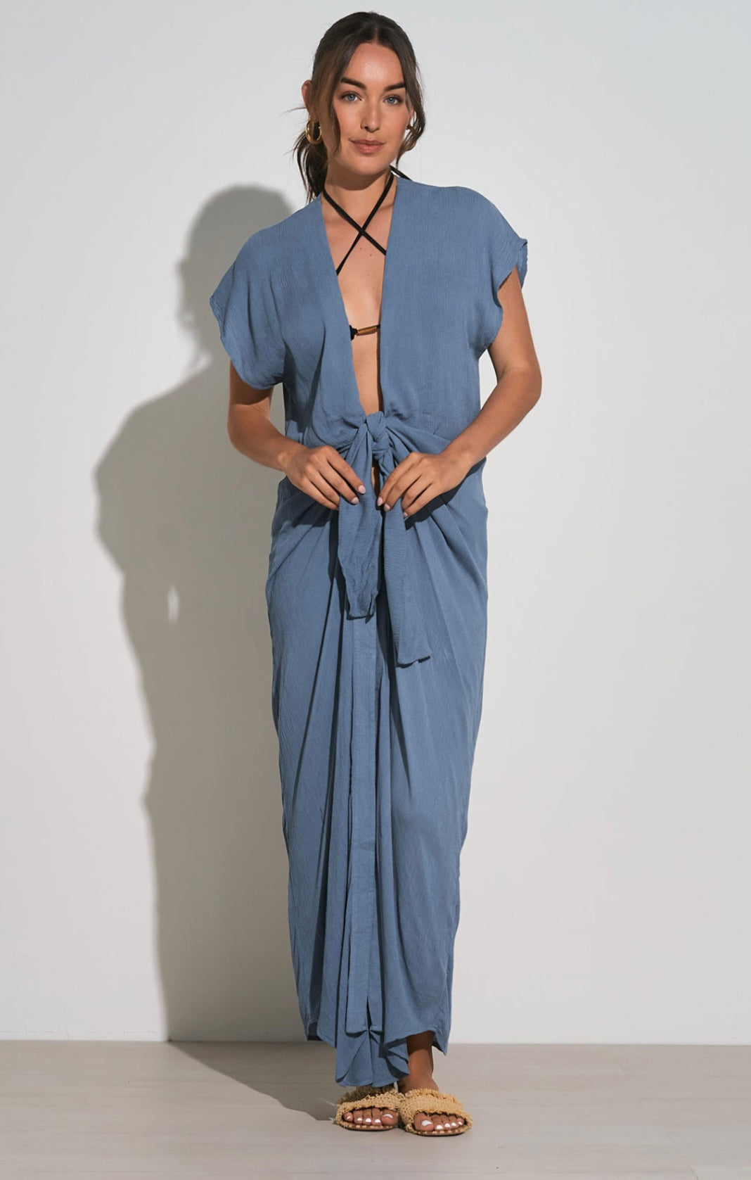 Blue Front Tie Cover-up/Dress